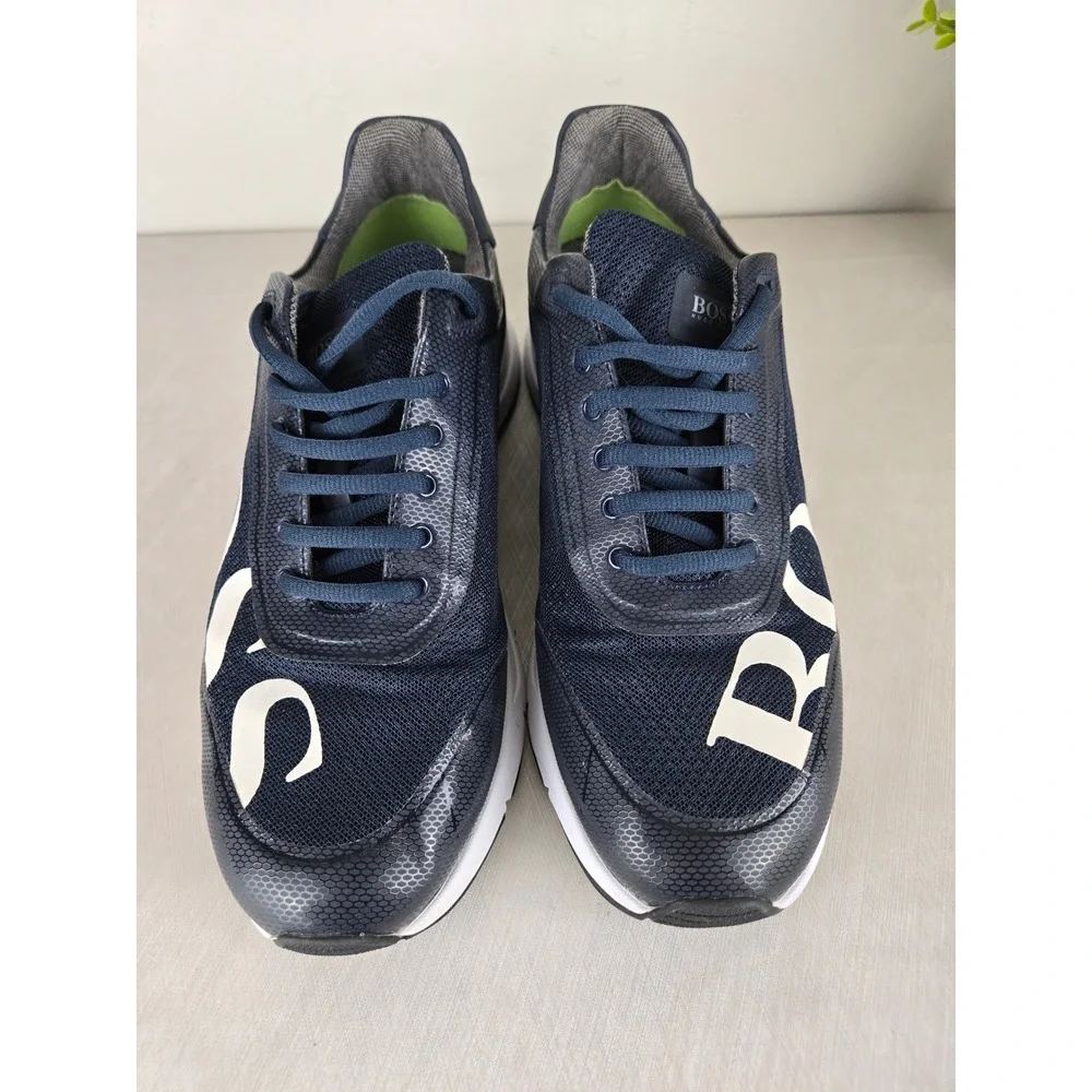 Hugo Boss Mens Navy Blue Side Logo Low Top Sneakers 50397613‎ EU 43